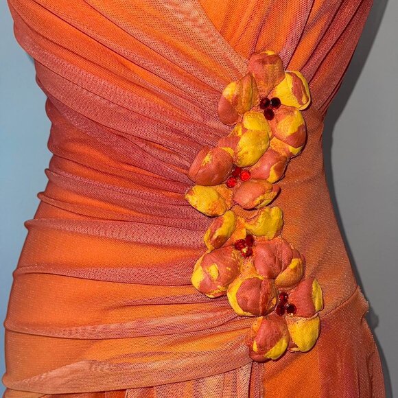 Women's Orange and Yellow Dress - Picture 5 of 5
